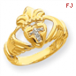 14k A Diamond claddagh ring