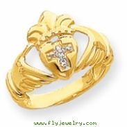 14k A Diamond claddagh ring