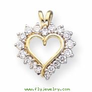 14k A Diamond heart pendant