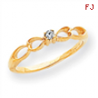 14k A Diamond heart ring