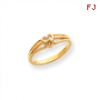 14k A Diamond heart ring