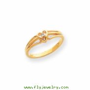 14k A Diamond heart ring