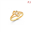 14k A Diamond heart ring