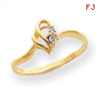 14k A Diamond heart ring