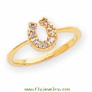 14k A Diamond horseshoe ring