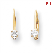 14k A Diamond leverback earring