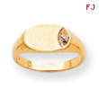 14k A Diamond signet ring