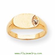 14k A Diamond signet ring