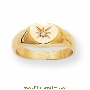 14k A Diamond signet ring