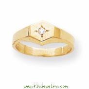 14k A Diamond signet ring