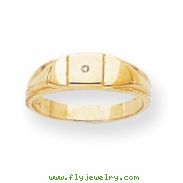 14k A Diamond signet ring