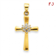 14k AA Diamond Cross Pendant