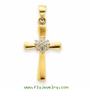 14k AA Diamond Cross Pendant