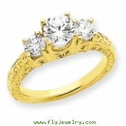 14k AA Diamond three stone ring