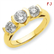 14k AA Diamond three stone ring