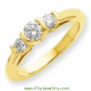 14k AA Diamond three stone ring