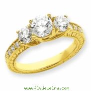 14k AA Diamond three stone ring