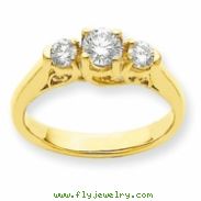 14k AA Diamond three stone ring