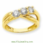 14k AA Diamond three stone ring