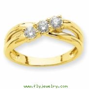 14k AA Diamond three stone ring