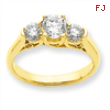 14k AA Diamond three stone ring