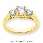 14k AA Diamond three stone ring