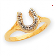 14k AAA Diamond horseshoe ring