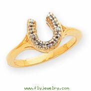 14k AAA Diamond horseshoe ring