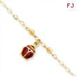 14K Adjustable Enameled Ladybug Anklet