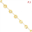 14k Adjustable Flower Anklet