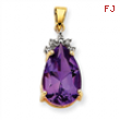 14k Amethyst & Diamond Pendant