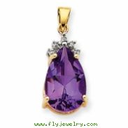 14k Amethyst & Diamond Pendant