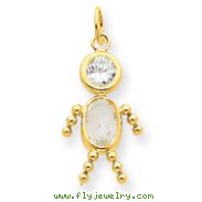 14k April Boy Gemstone Charm