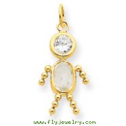 14k April Boy Gemstone Charm