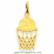 14k Basketball in Net Charm