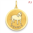 14k Beagle Disc Charm