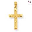 14K Beveled Tipped Crucifix Pendant