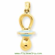 14k Blue Enameled Pacifier Pendant