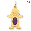 14K Boy 6x4 Oval  Genuine Amethyst-Feb