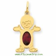 14K Boy 6x4 Oval  Genuine Garnet-Jan