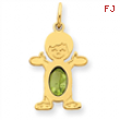 14K Boy 6x4 Oval  Genuine Peridot-Aug