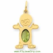 14K Boy 6x4 Oval  Genuine Peridot-Aug