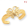 14K Butterfly Toe Ring