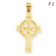 14K Celtic Cross with Eternity Circle Pendant