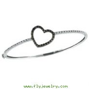 14K Champagne Diamond Heart Bangle Bracelet