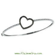 14K Champagne Diamond Heart Bangle Bracelet