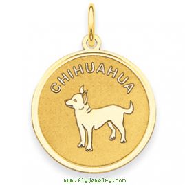 14k Chihuahua Disc Charm