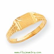 14k Childs Diamond-Cut Signet Ring