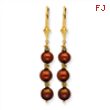 14K Chocolate Cultured Pearl & Bead Earrings