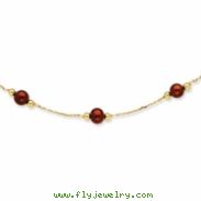 14K Chocolate Cultured Pearl & Bead Necklace chain